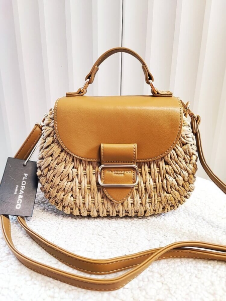 Flora&Co torebka kuferek koszyk beżowy