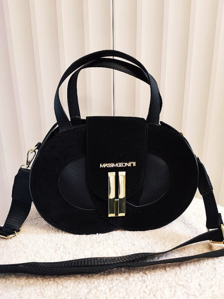 Massimo Contti torebka kuferek czarna ekozamsz