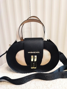 Massimo Contti torebka kuferek czarna ze złotym