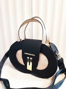 Massimo Contti torebka kuferek czarna ze złotym