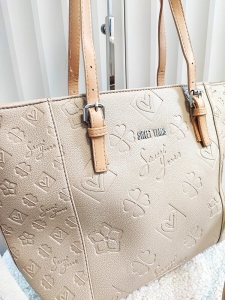 Torebka shopper taupe logowana