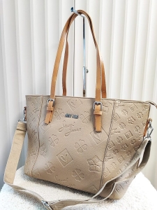 Torebka shopper taupe logowana