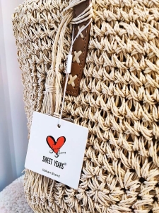 Torebka shopperka koszyk na ramię beżowa