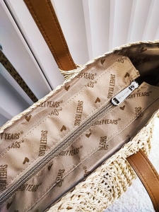 Torebka shopperka koszyk na ramię beżowa