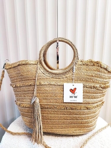 Torebka shopperka koszyk ciemnobeżowa