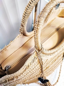 Torebka shopperka koszyk ciemnobeżowa