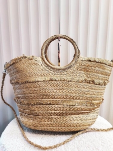 Torebka shopperka koszyk ciemnobeżowa