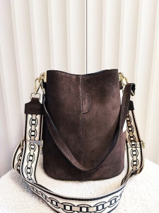 Laura Biaggi torebka worek zamszowy brązowy