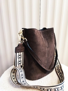 Laura Biaggi torebka worek zamszowy brązowy