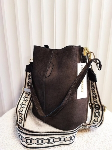 Laura Biaggi torebka worek zamszowy brązowy