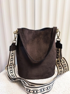 Laura Biaggi torebka worek zamszowy brązowy