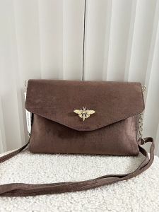 Laura Biaggi torebka kopertówka pszczółka taupe ekozamsz