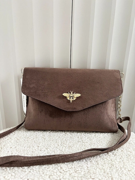 Laura Biaggi torebka kopertówka pszczółka taupe ekozamsz