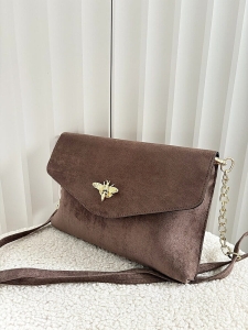 Laura Biaggi torebka kopertówka pszczółka taupe ekozamsz