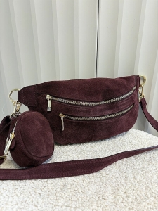 Massimo Contti nerka zamszowa bordowa zip z portmonetką