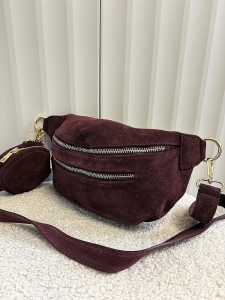 Massimo Contti nerka zamszowa bordowa zip z portmonetką