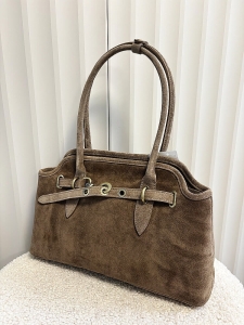 Laura Biaggi torebka shopper zamszowa taupe