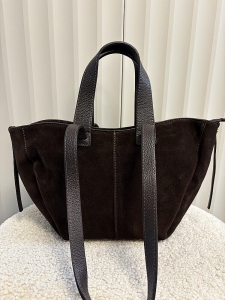 Laura Biaggi torba mini shopper zamszowa mocca