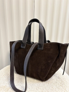 Laura Biaggi torba mini shopper zamszowa mocca