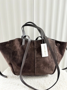 Laura Biaggi torba shopper zamszowa czekoladowa 