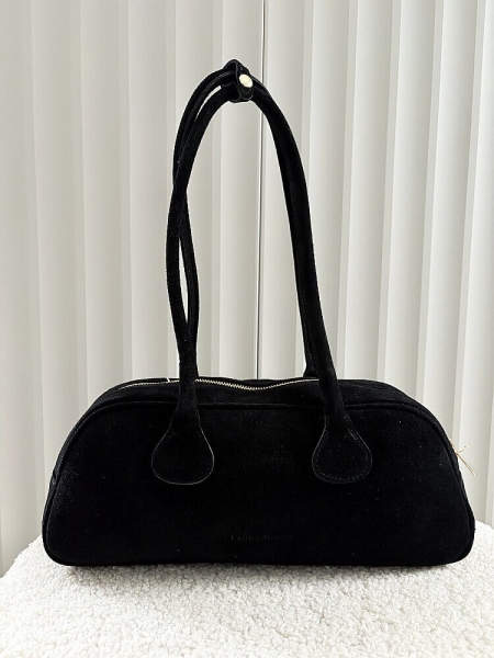 Laura Biaggi torebka kuferek zamszowy czarny