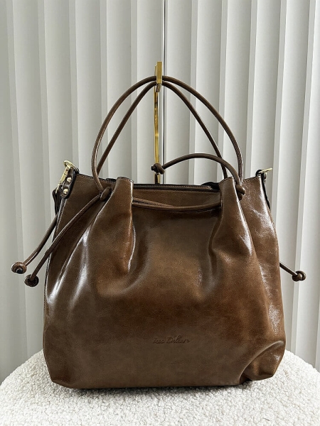 Ines Delaure torebka shopper na ramię taupe