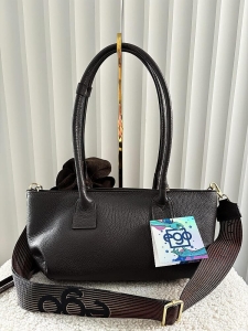 Ego torebka shopperka skórzana czekoladowa z różą