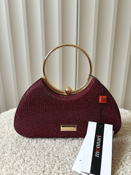 Monnari torebka wizytowa różowa błyszcząca z rączką