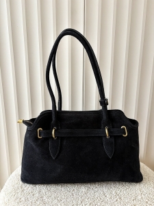 Laura Biaggi torebka shopper zamszowa czarna