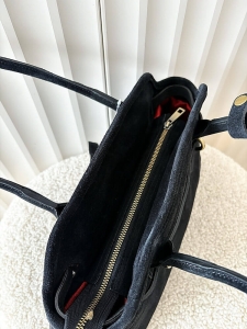 Laura Biaggi torebka shopper zamszowa czarna