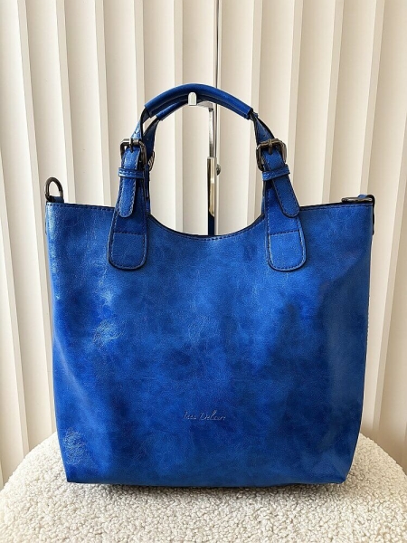 Ines Delaure torebka shopper kobaltowa