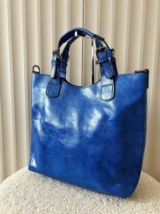Ines Delaure torebka shopper kobaltowa