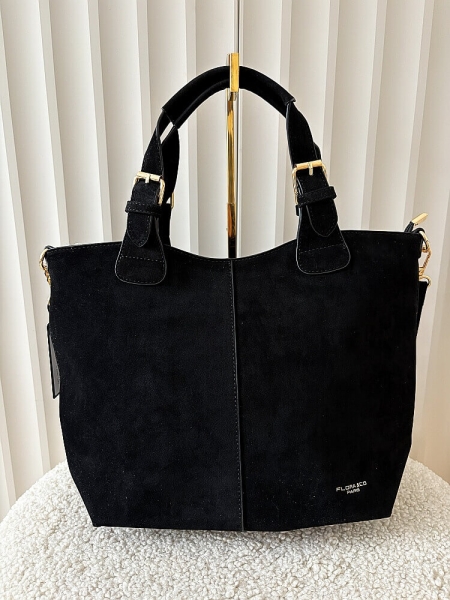 Flora&Co torebka shopperka czarna ekozamsz