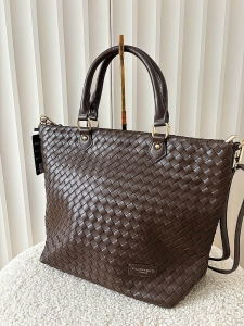 Flora&Co torba shopper czekoladowa plecionka