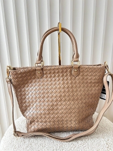 Flora&Co torba shopper taupe plecionka