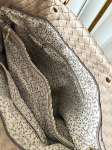 Flora&Co torba shopper taupe plecionka