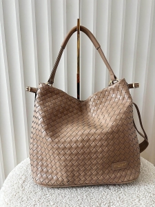 Flora&Co torba worek taupe plecionka