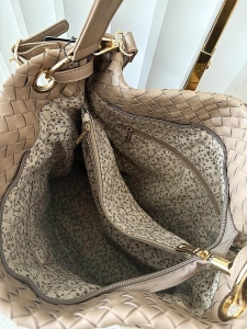 Flora&Co torba worek taupe plecionka