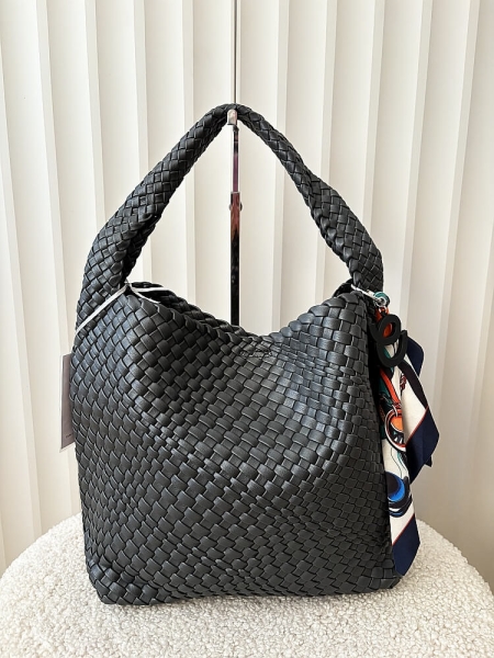 David Jones torebka shopper na ramię czarna plecionka