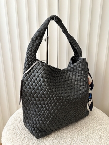 David Jones torebka shopper na ramię czarna plecionka