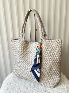 David Jones torba shopper taupe plecionka