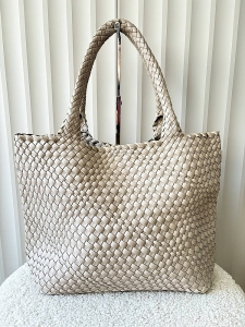 David Jones torba shopper taupe plecionka
