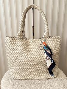 David Jones torba shopper ecru plecionka