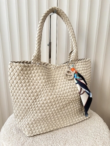 David Jones torba shopper ecru plecionka