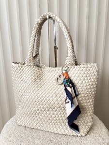 David Jones torba shopper ecru plecionka