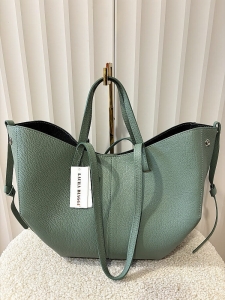 Laura Biaggi torebka shopperka skórzana zielona