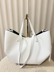 Laura Biaggi torebka shopperka skórzana biała