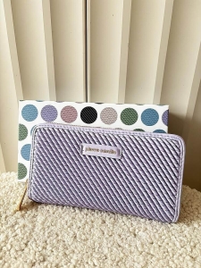 Pierre Cardin duży portfel liliowy plecionka