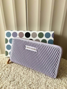 Pierre Cardin duży portfel liliowy plecionka