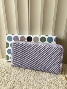 Pierre Cardin duży portfel liliowy plecionka